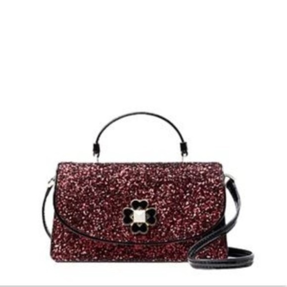 Kate Spade Black Cherry Glitter Crossbody Bag Nwt